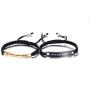 XUANPAI Custom Engraving Handmade Matching Couples Rope Braided ID Relationship Promise Bracelets Set Valentines Day Personalized Gift for Couples Lover