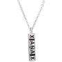 SKQIR Mens Stainless Steel Vertical Cuboid Xanax Pill ID Bar Pendant Necklace Jewelry
