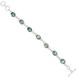 Labradorite Bracelet For Women Mom Wife 925 Silver Overlay Handmade Vintage Style Jewelry