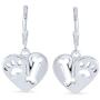 I Love My Dog Heart Shape Cut Out Puppy Pet Bone Animal Lover Paw Print Drop Leverback Earrings For Women 925 Sterling Silver