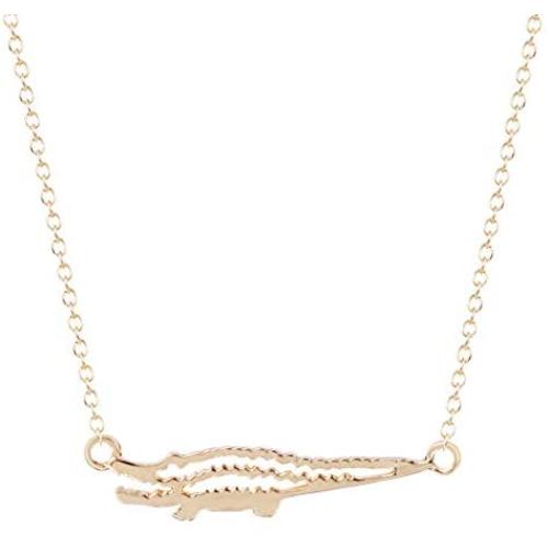 Eiffy Personalized Animal Pendant Gold Silver Crocodile Alligator Necklace for Women Girl Gift Jewelry