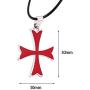 YouU 2 Pcs Masonic Knights Templar Crusader Red Cross Stainless Steel Pendant Necklace and Ring for Men