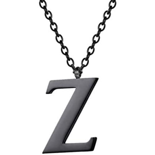 PROSTEEL Stainless Steel/Sterling Silver Initial Name Necklace, A to Z Initial Letter Personalized Necklaces for Men Women, Gold/Silver/Black Tone, 16''/20'' Adjustable, Come Gift Box