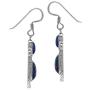 Silvershake Roman Byzantine Style Natural Blue Lapis 925 Sterling Silver Rope Dangle Hook Earrings