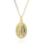ZLXPRO Virgin Mary Necklace Blessed Mother Gold Pendant Christening Jewelry Sterling Silver Catholic Gift for Women Mom Sister