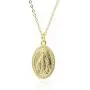 ZLXPRO Virgin Mary Necklace Blessed Mother Gold Pendant Christening Jewelry Sterling Silver Catholic Gift for Women Mom Sister