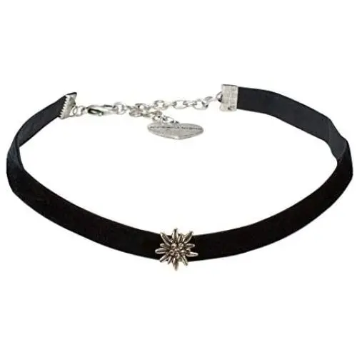 Alpenflüstern Bavarian Velvet Choker with Rhinestone Edelweiss Flower (Black) - Traditional German Dirndl Jewelry Alpenflüstern Bavarian Velvet Choker with Rhinestone Edelweiss Flower (Black) - Traditional German Dirndl Jewelry