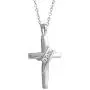 10k Diamond Three-Stone Cross Pendant Necklace Religious Jewelry (0.05cttw, I-J/I2-I3) 18''