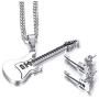 MPRAINBOW Guitar Music Player Stainless Steel Lover Pendant Necklace Jazz Jewelry for Men Women
