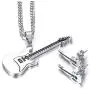 MPRAINBOW Guitar Music Player Stainless Steel Lover Pendant Necklace Jazz Jewelry for Men Women MPRAINBOW Guitar Music Player Stainless Steel Lover Pendant Necklace Jazz Jewelry for Men Women
