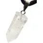 Steampunkers USA Hexagon World - 22mm Bullet Point Clear Quartz White - 20-22 Inch Adjustable Black Cord – Crystal Gemstone Collectibles Carved Necklace Handmade Charm