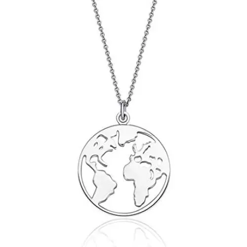 Sterling Silver Dainty Necklace, World Map Bee Sunflower Vine Bar Necklace for Layering
