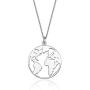 Sterling Silver Dainty Necklace, World Map Bee Sunflower Vine Bar Necklace for Layering