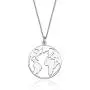 Sterling Silver Dainty Necklace, World Map Bee Sunflower Vine Bar Necklace for Layering