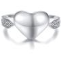 MPRAINBOW Custom Personalized Stainless Steel Openable Tiny Heart/Round Cremation Urn Ring Hold Loved Ones Ashes Finger Ring Memorial Jewelry for Her Him