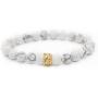 POSHFEEL 8mm Natural Stone CZ Micro Pave Crown King Queen Beads His and Hers Couple Bracelet, 7.5''