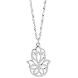 Boma Jewelry Sterling Silver Hamsa Hand Necklace, 18 Inches