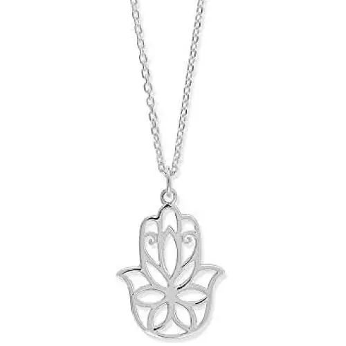 Boma Jewelry Sterling Silver Hamsa Hand Necklace, 18 Inches Boma Jewelry Sterling Silver Hamsa Hand Necklace, 18 Inches