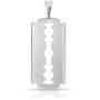 Bling Jewelry Personalize Hip Hop Biker Punk Rock Large Razor Blade Dog Tag Pendant Necklace for Men Black Silver Tone Stainless Steel 20 Inch