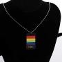 CENWA LGBT Gay Pride Rainbow Dog Tag Necklace Keychain LGBT Lesbian Jewelry Gift for Men Women