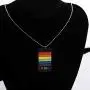 CENWA LGBT Gay Pride Rainbow Dog Tag Necklace Keychain LGBT Lesbian Jewelry Gift for Men Women