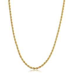 KoolJewelry Men Women 10k Yellow Gold 1.5MM 1.8MM 2.6MM 3.2MM 3.8MM 4.8MM Rope Chain Necklace 16-30 Inch