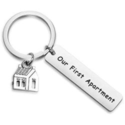 WUSUANED New Apartment Gift Our First Apartment Keychain Jewelry Housewarming Gift for Realtor