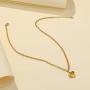 NEULRY Modern Heart Shaped Necklace Paperclip Link Chain 18K Gold Plated Handmade for Women and Girl Gifts
