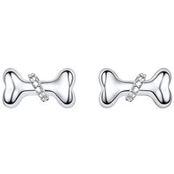 925 Silver Cute Pig/Panda Bear/Dog/Cat Earrings Stud Solid Sterling Jewelry'' Kiss me Hug Me'' 3D Kitten Earring