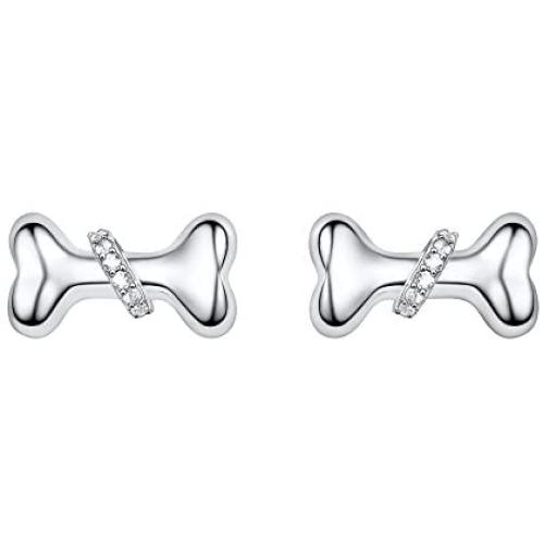 925 Silver Cute Pig/Panda Bear/Dog/Cat Earrings Stud Solid Sterling Jewelry'' Kiss me Hug Me'' 3D Kitten Earring