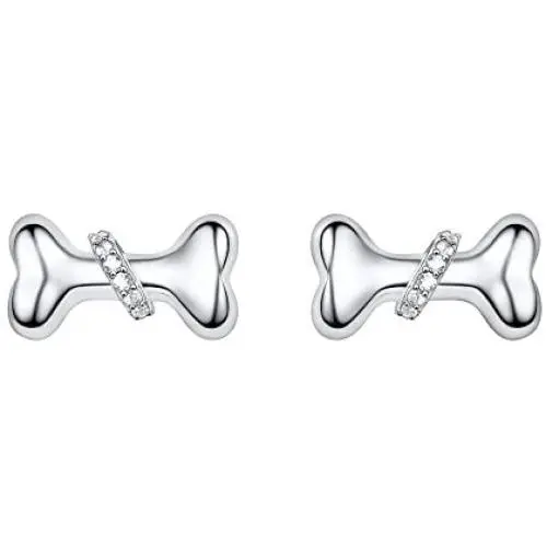 925 Silver Cute Pig/Panda Bear/Dog/Cat Earrings Stud Solid Sterling Jewelry'' Kiss me Hug Me'' 3D Kitten Earring