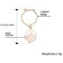 PengJin Womens pearl drop earrings, hypoallergenic copper, nature fashionable and elegant jewelry, suitable for girls birthday wedding