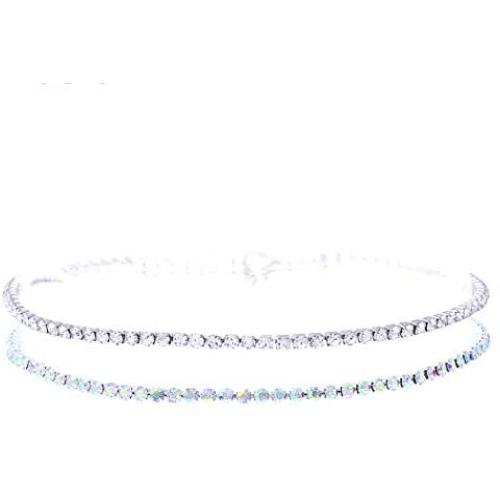 Rosemarie & Jubalee Womens Brilliant Set of 2 Crystal Rhinestone Statement Choker Necklaces