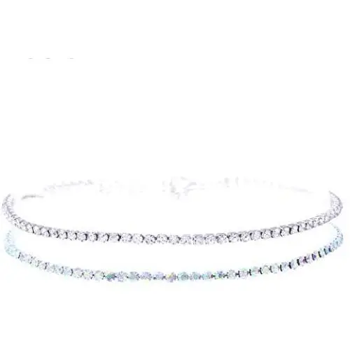 Rosemarie & Jubalee Womens Brilliant Set of 2 Crystal Rhinestone Statement Choker Necklaces Rosemarie & Jubalee Womens Brilliant Set of 2 Crystal Rhinestone Statement Choker Necklaces