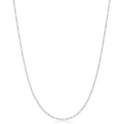 NYC Sterling Authentic Solid Sterling Silver Figaro Link .925 ITProLux Necklace Chains 1MM - 7.5MM, 16'' - 30'', Made in Italy, Men & Women, (18, 1MM)……