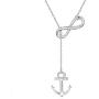 Annis Munn Anchor Infinity Pendant Women Necklace 925 Sterling Silver Women Jewelry Y shaped Adjustable Necklace for Teen Girls Best Gift for Her