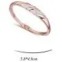 Crystalline Azuria White Crystals from Swarovski Bangle Bracelet 18 ct Rose Gold Plated 7.10'' for Women