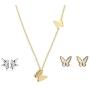 BQfife Butterfly Necklace for Women Originality Dainty Pendant Necklace Earrings Jewelry Set Gifts for Girls