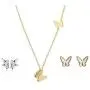 BQfife Butterfly Necklace for Women Originality Dainty Pendant Necklace Earrings Jewelry Set Gifts for Girls