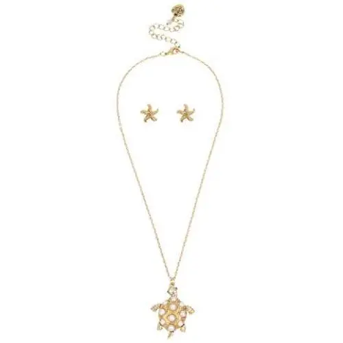 Betsey Johnson Turtle Pendant Necklace & Starfish Stud Earrings Set Betsey Johnson Turtle Pendant Necklace & Starfish Stud Earrings Set