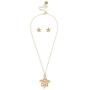 Betsey Johnson Turtle Pendant Necklace & Starfish Stud Earrings Set