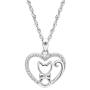 Kitty Cat Necklace for Women and Girls by Ginger Lyne Sterling Silver Heart Little Kitten Pendant Includes Rolo Chain Paw Print Collection