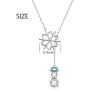 LINLIN FINE JEWELRY 925 Sterling Silver CZ Snowflake Cute Snowman Y-Shaped Lariat Necklace for Women Girls,20''