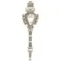 Knighthood Silver Key with Transparent Stone and Swarovski Detailing Lapel Pin Brooch Knighthood Silver Key with Transparent Stone and Swarovski Detailing Lapel Pin Brooch