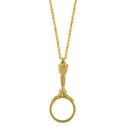 1928 Jewelry Gold Toned Magnifying Glass Necklace