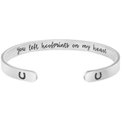 Joycuff Horse Memorial Gifts for Teen Girls Horse Lover Jewelry Sympathy Bracelets for Women Daughter Sister Girlfriend Best Friend Wife Mantra Cuff Bangle Remembrance Gifts