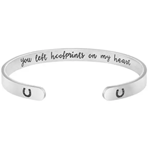 Joycuff Horse Memorial Gifts for Teen Girls Horse Lover Jewelry Sympathy Bracelets for Women Daughter Sister Girlfriend Best Friend Wife Mantra Cuff Bangle Remembrance Gifts