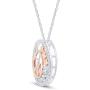 Mothers Day Jewelry Gifts 1/3 Carat CT Natural Diamond Two Tone Open Circle Moon Star Pendant Necklace in 14k Gold Over Sterling Silver (I-J Color, I2-I3 Clarity, 0.33 Cttw)