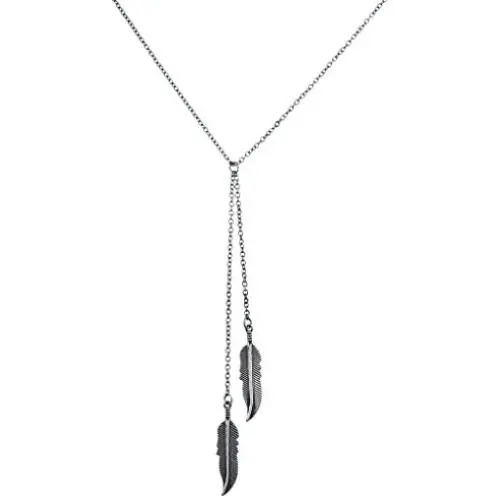 LUX ACCESSORIES Boho Burnished Gold Feather Lariat Sexy-Y Necklace LUX ACCESSORIES Boho Burnished Gold Feather Lariat Sexy-Y Necklace
