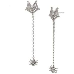 Betsey Johnson CZ Spider Web Linear Earrings